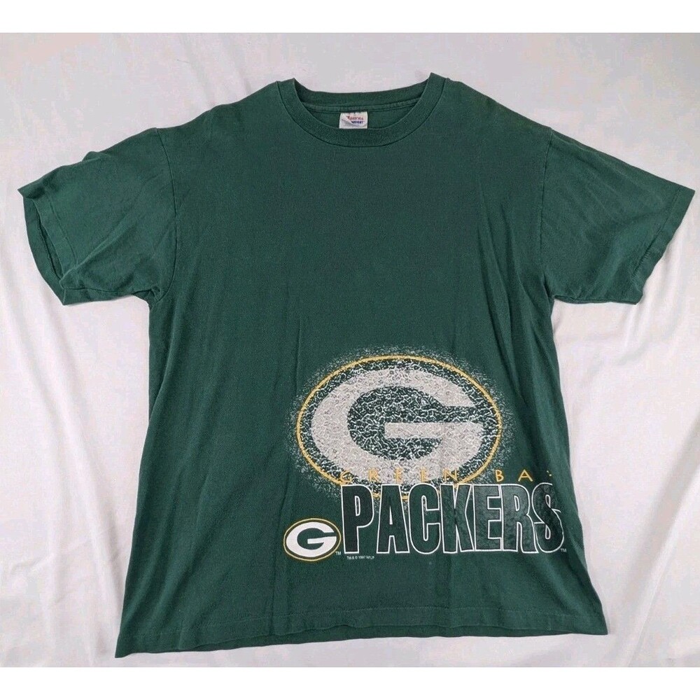 Green Bay Packers Shirt  Mens Large Hanes Heavy Weight NFL Green Vintage 00s Y2K